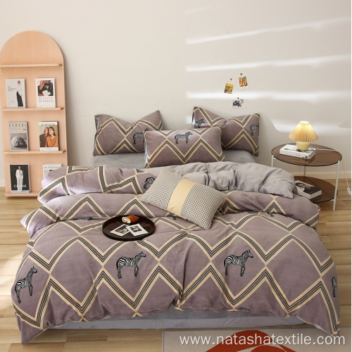 Modern simple style printing velvet fabric bed linings